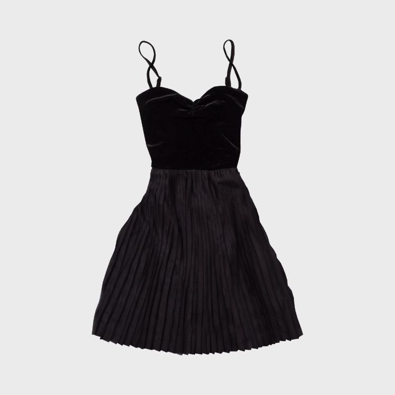 Pleated Black Dress