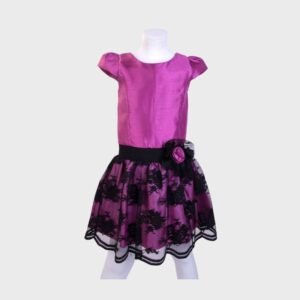 Black Lace Satin Dress